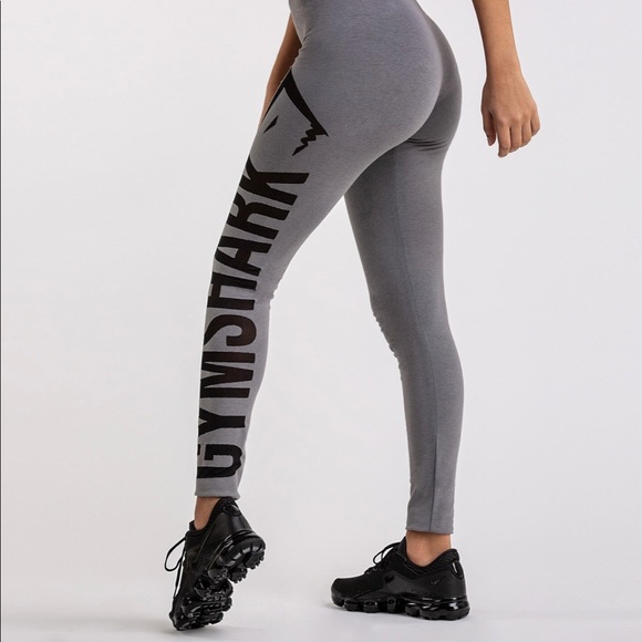 GYMSHARK BURNOUT LEGGINGS GRAY/BLACK M/S/L - Picture 2 of 2
